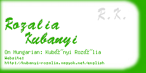 rozalia kubanyi business card